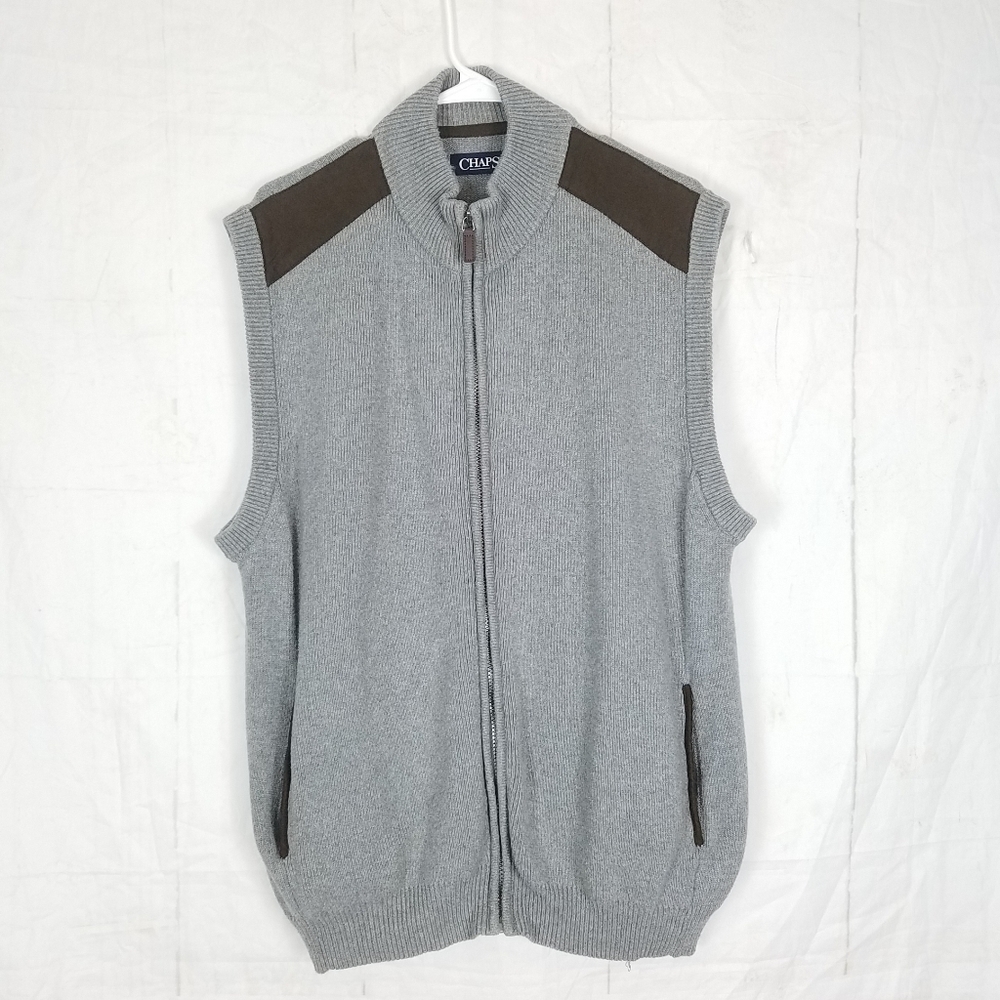 Chaps zip front sweater vest